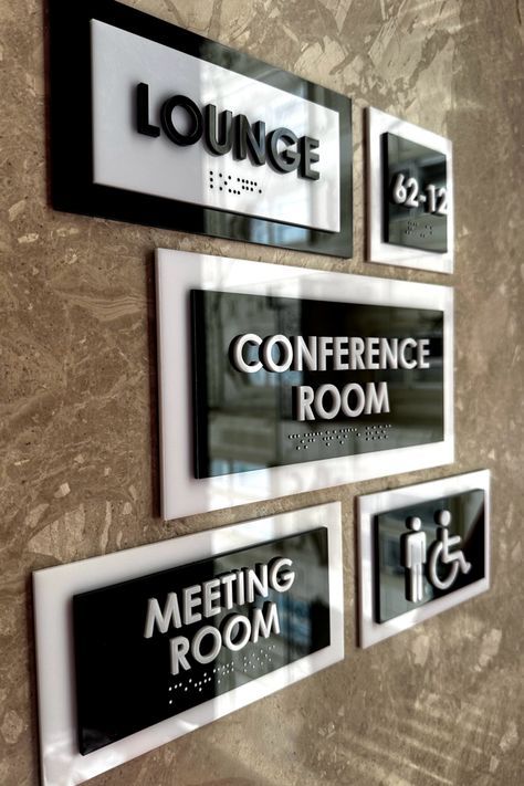 Premium 3D Acrylic Office Signage Suite with Braille – Modern Modular System