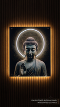 Enlightened Buddha Panel with Integrated LED Halo