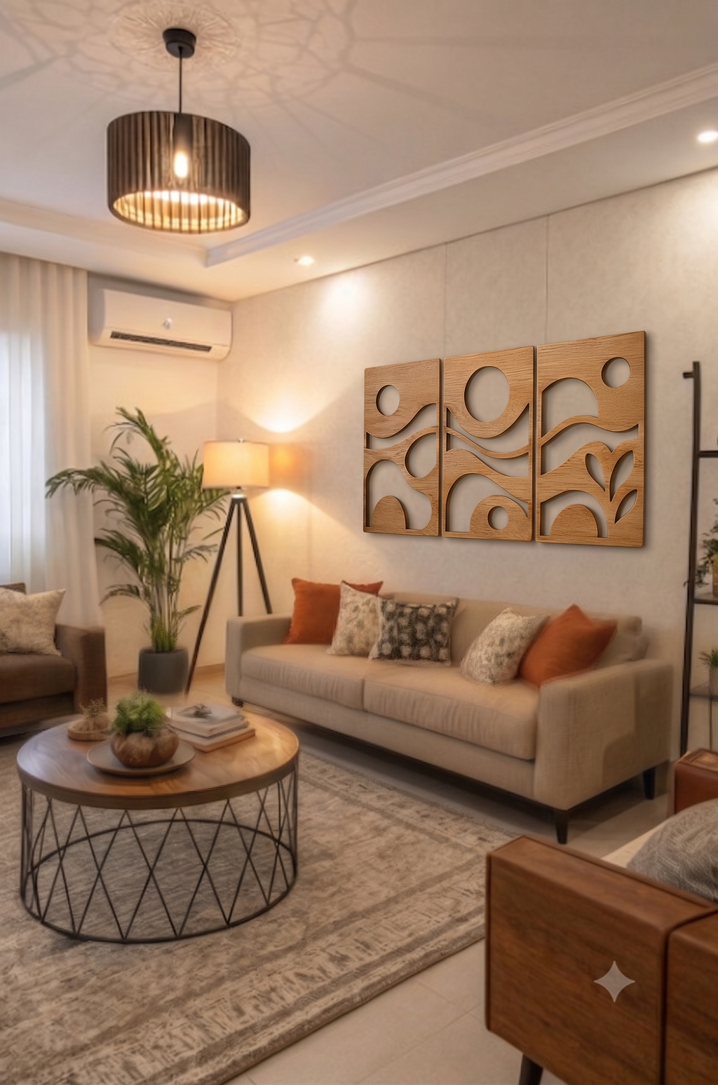 Abstract Wooden Wall Art Panel
