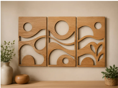 Abstract Wooden Wall Art Panel