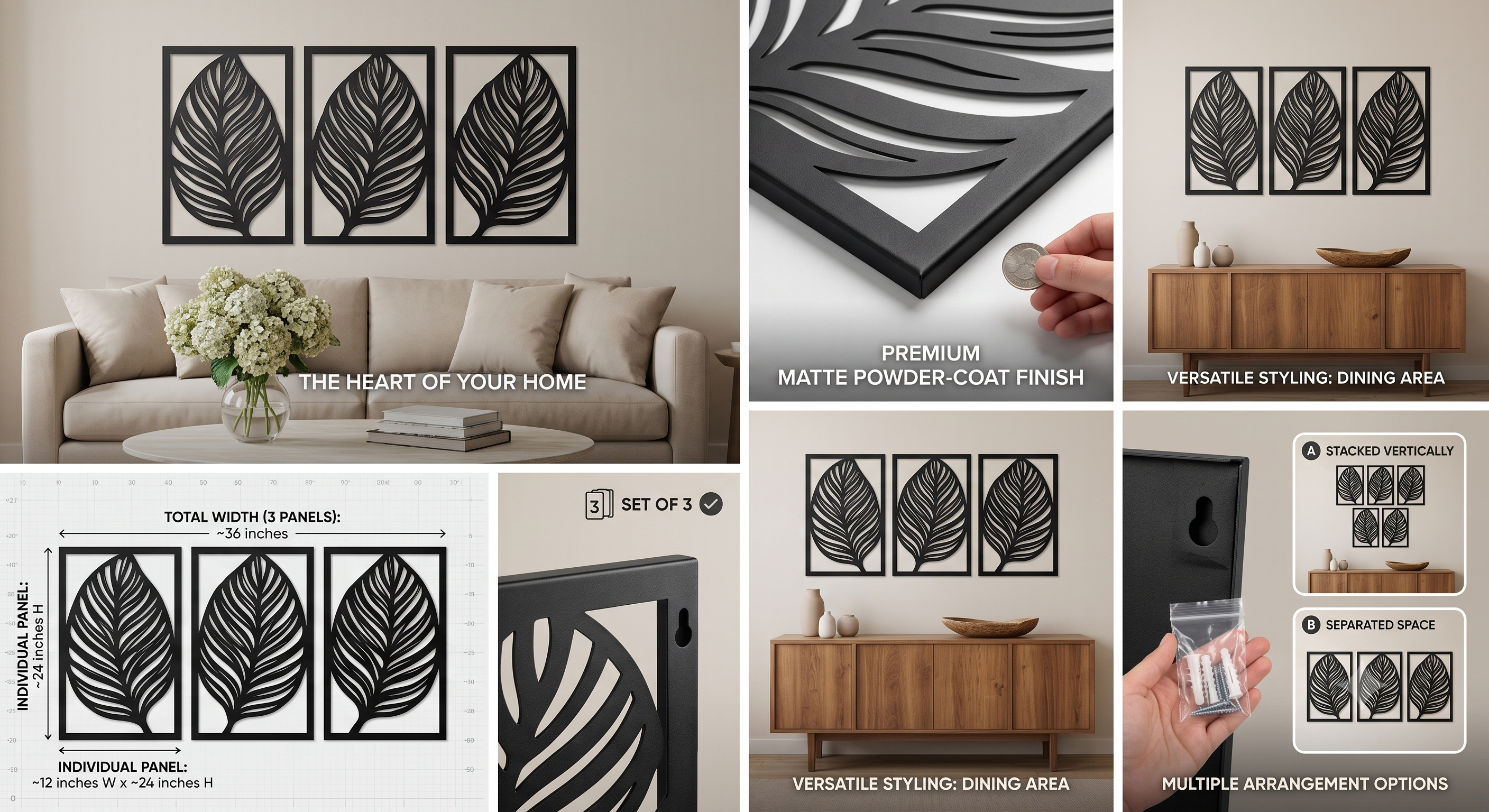 Tropical Leaf Metal Wall Art – Modern Botanical Wall Décor