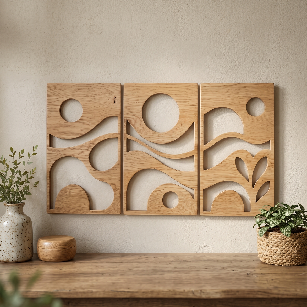 Abstract Wooden Wall Art Panel